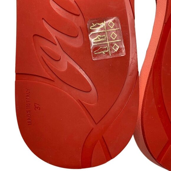 Christian Louboutin Loubi Flip Flop Spikes Donna Flat Thong Sandals EU 37 US 7 - Picture 9 of 9